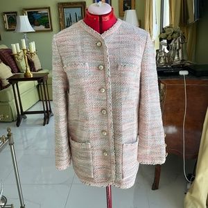 VINTAGE CASTLEBERRY JACKET SIZE 10.  PINK BOUCLE.
